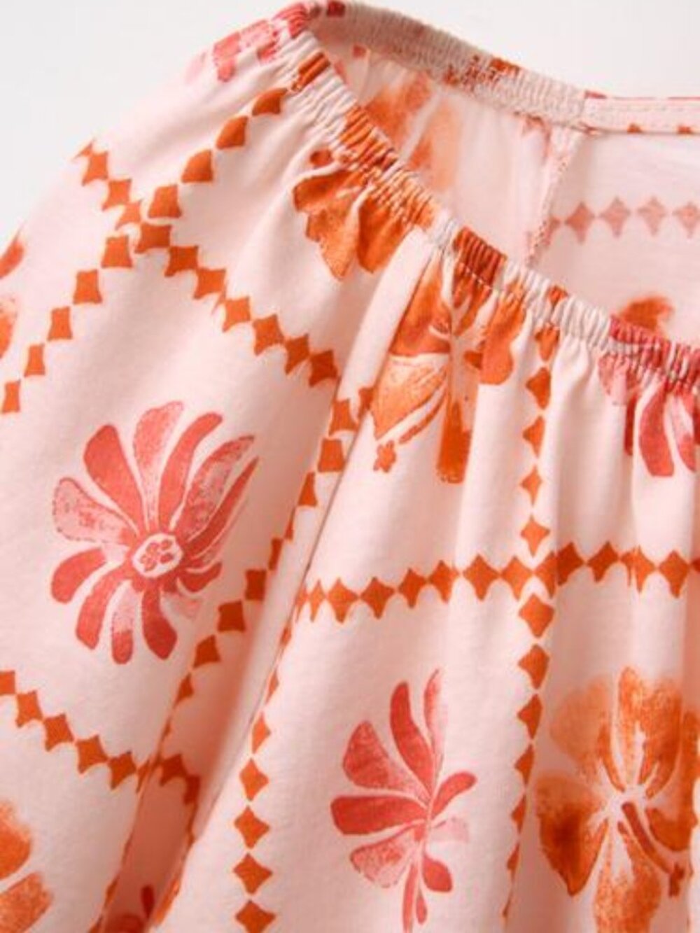 Zara Girl Printed Cropped Coral Cotton T-shirt Top Size 13-14